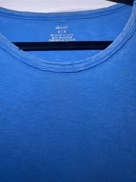 American Eagle Aerie Blue Distressed Oversized Boyfriend Tee Size Medium - Picture 5 of 12